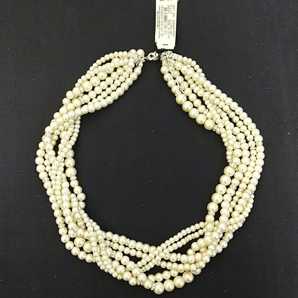 CEZANNE Jewelry - NWT Six row twisted pearls necklace